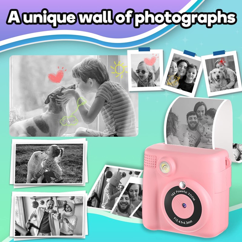 Printer Paper,6 Rolls for Kids Instant Print Camera,HD Printing Thermal