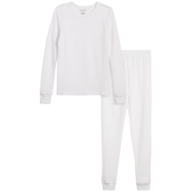Rene Rofe - Conjunto de ropa interior térmica y pantalón para niña (2 piezas), Blanco, Small (6/6x)