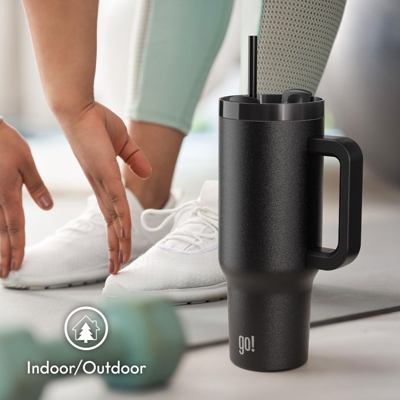 go! 40oz Stainless Steel Handle Tumbler with Triple Insulation &