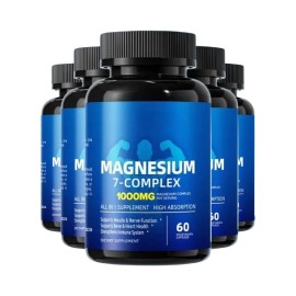 Magnesium 5-Pack Magnesium 7 Complex – Advanced Magnesium Blend for Daily Wellness-300 Cap