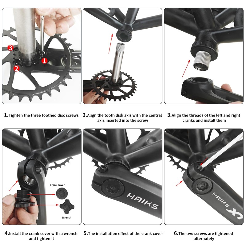HAIKS 1x Mountain Bike Crankset 170mm with 36T Chainring &