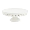 Mud Pie White Beaded Pedestal, large 4" x 10" dia