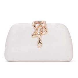 Freiesoldaten Glitter Clutch Purses for Women Elegant Evening Bag Bridal Bag for Party Weeding Cocktail Prom, White