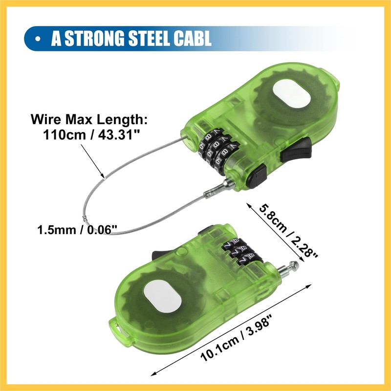 BULLSPANN Bicycle Lock Bicycle Key Wire Lock Keyless Number Lock