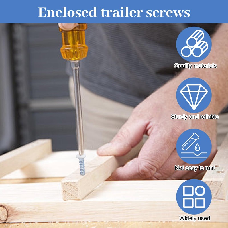 White Square Head Self Tapping Screws RV Trailer 8 X