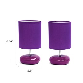Maykoosh Antique Appeal Petite Circle Table Lamp 2 Pack Set, Purple