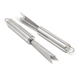 Honbay 2PCS Stainless Steel V Shape Pineapple Eye Peeler Remover for Home Fruit Store Supermarket