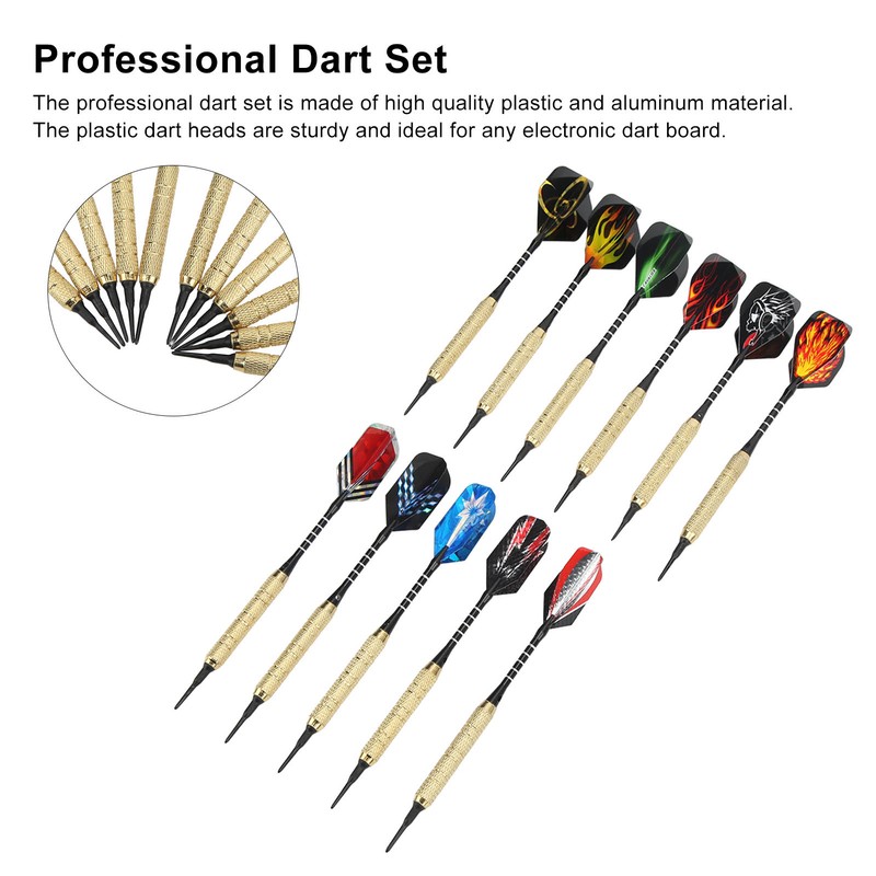 15pcs Soft Tip Darts Professional Plastic Tip Dart Sets Aluminum