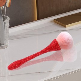 perfeclan Blush Brush,Makeup Brush,Cosmetic Compact with Shiny Handle,Powder Makeup Brush,Loose Powder Brush for Makeup Setting Powder, red