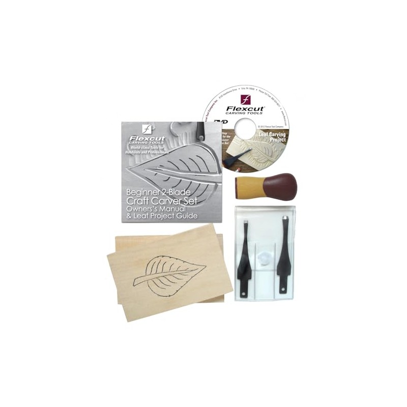 FLEXCUT Wood Carving Tools, Beginner 2-Blade Craft Carver Set, Tool