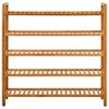 vidaXL Rustic Solid Oak Shoe Rack With 5 Free Standing