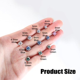 Moissanite - arete de moissanita de 0,6 quilates y 2 quilates para mujer, piercing de plata de ley 925 con diamantes de moissanita de colores reales e hipoalergénicos, joyería para orejas, 1.6CT