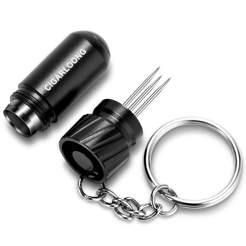 Demcigar Cigar Punch Cutter,Cigar Draw Enhancer 2-in-1 Stainless Steel Cigar