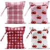 4 Pack Cute Cherry Checkered Wet Bag Waterproof Washable Reusable
