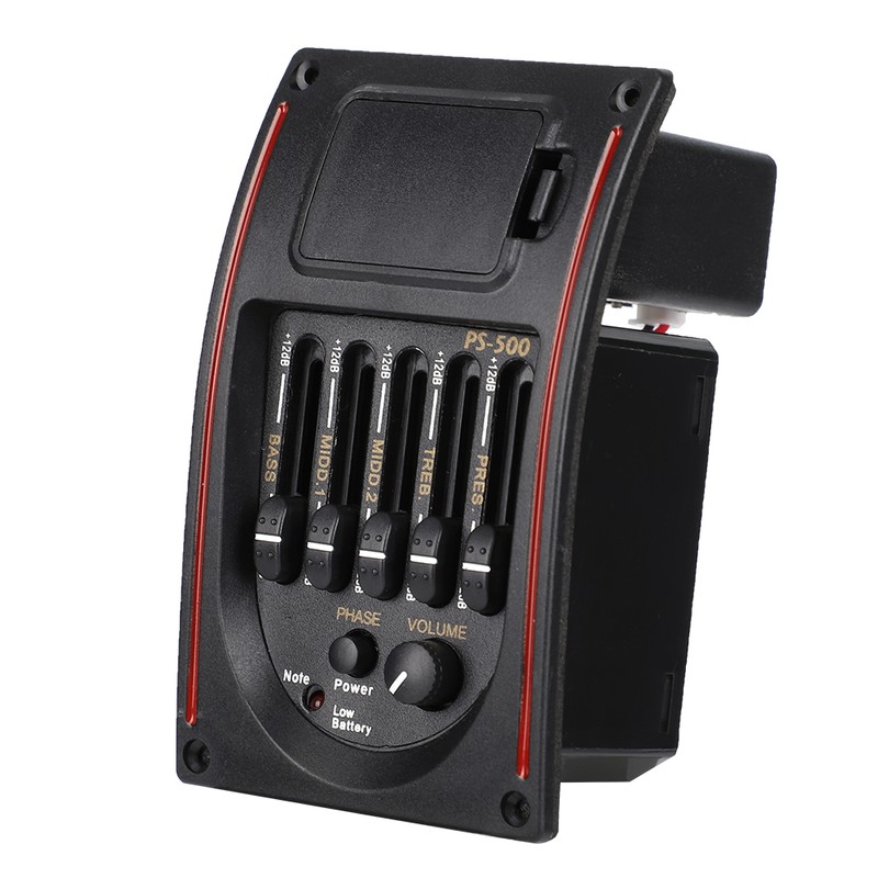 5 Band Acoustic Electric Guitar Preamp EQ Equalizer Pickup Tuner