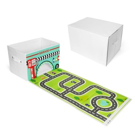 EMBRACE PLAY Toy storage box with car rug play mat - Toy box for boys and girls - 2 in 1 collapsible toy car storage- toyboxes for children - toy boxes for kids (WHITE)