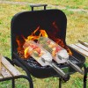 2-Piece Stainless Steel Grill Baskets Set with Removable Wooden Handles