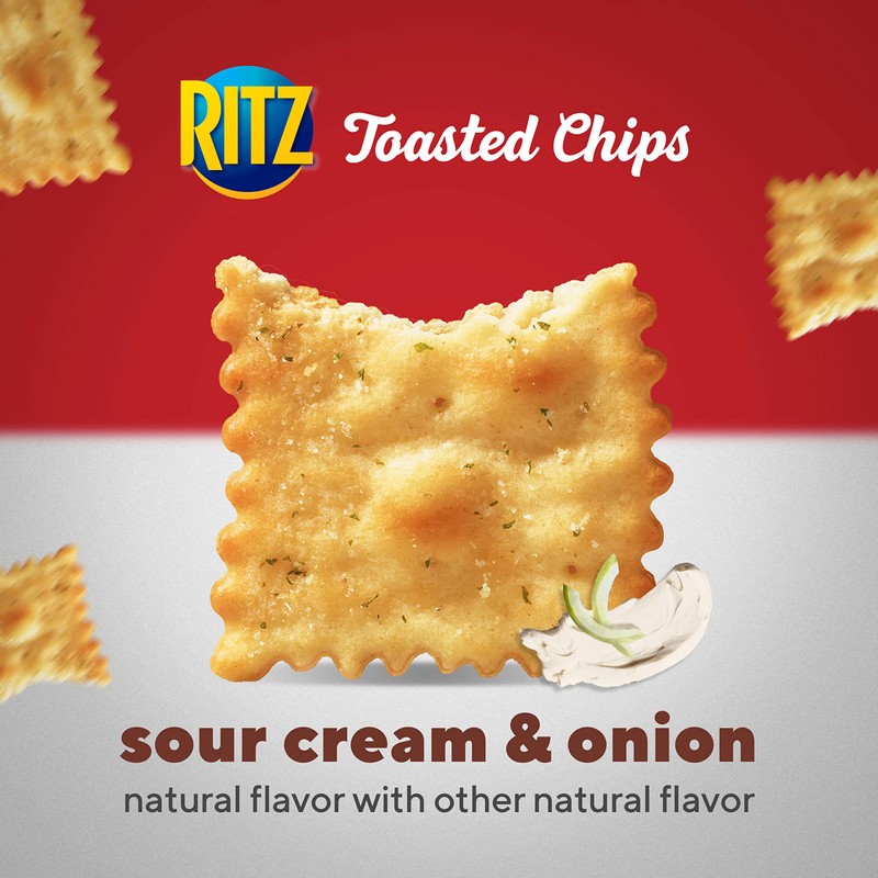RITZ Toasted Chips Sour Cream and Onion Crackers, Party Snacks,