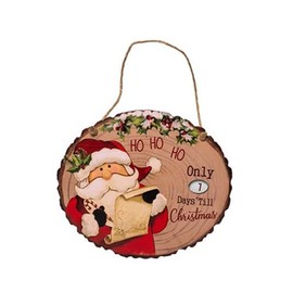 Kurt Adler Santa with List - 11.8 Inch Wood Christmas Advent Calendar