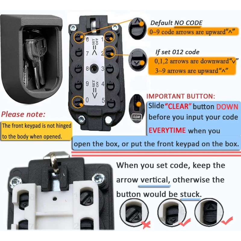 JASEASYZ Key Lock Box for Outside Wall Mount, Waterproof Spare