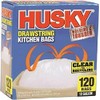 Poly-America (120-Count ) Husky 13 Gallon Nothing's Tougher Drawstring Clear