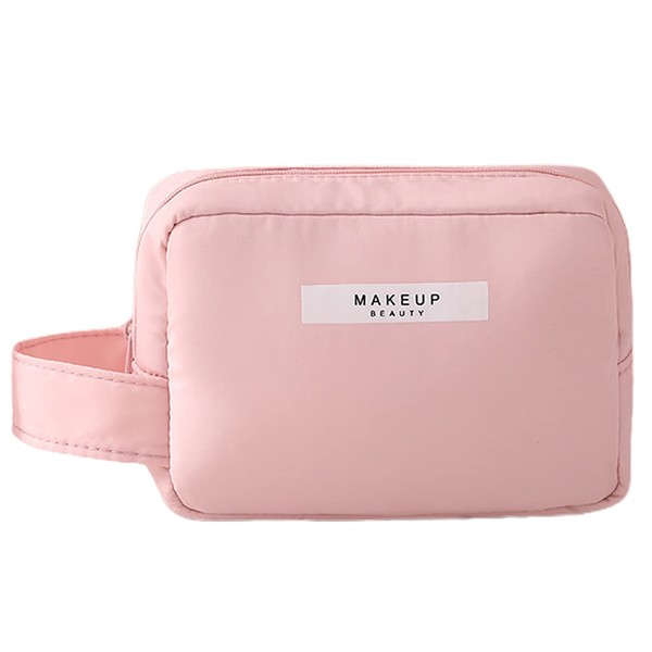 RONGYI Travel Cosmetic Bag, Portable Cosmetic Bag, Organiser, Zip Toiletry Bag, Portable Toiletry Bag, Small Nylon Toiletry Kit Bag, Portable Waterproof Wash Bag, Shaving Bag for Hanging, Pink, pink, preppy