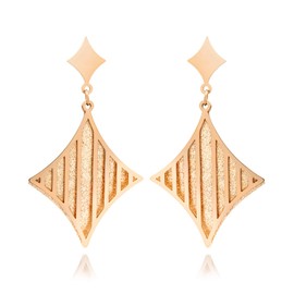 555Jewelry Sparkling Diamond Shape Stainless Steel Earrings for Women and Girls, Metal