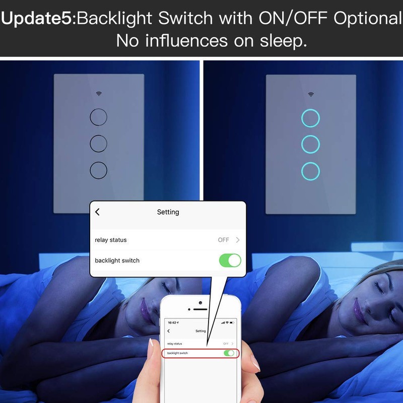 MOES ZigBee Smart Touch Wall Light Switch,Requires Tuya ZigBee Hub,No
