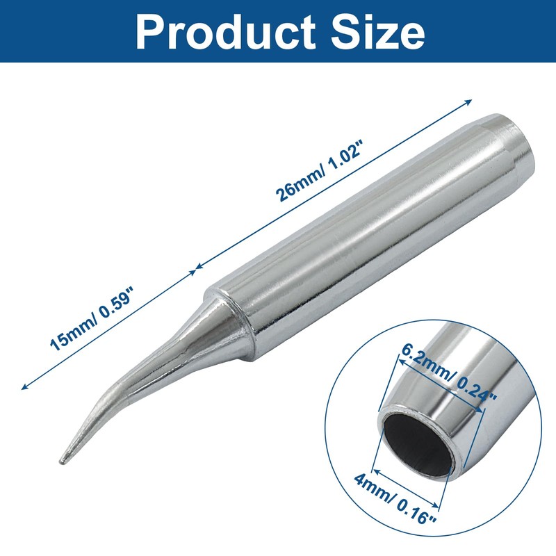 Kyuionty 10 Pcs 900M-T-IS Soldering Iron Tips, for Hakko Atten