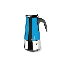IBILI Moca Blue Espresso Machine, 2 Cups, 100 ml, Stainless Steel, Suitable for Induction Cookers