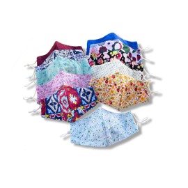 HOPE LOVE SHINE Hope Love Shine Cotton Face Masks w/Adjustable Ear Loops & Filter Pocket - Reusable, Breathable, Washable Cloth Mask - Fabric Masks for Girls & Boy (LORI - 5 PCS)