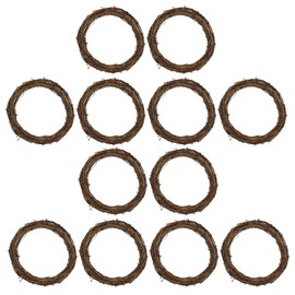 Happyyami Wedding Frame 10pcs 10CM Grapevine Wreath Natural DIY Rattan Wreath Rustic Ring Wreath Craft Christmas Hanging Ornaments for Christmas Holiday or Wedding Supplies Natural Rattan Wreath