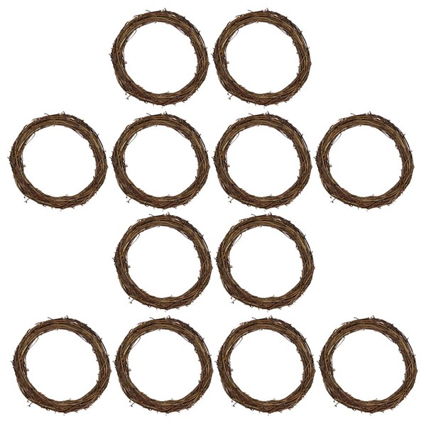 Happyyami Wedding Frame 10pcs 10CM Grapevine Wreath Natural DIY Rattan
