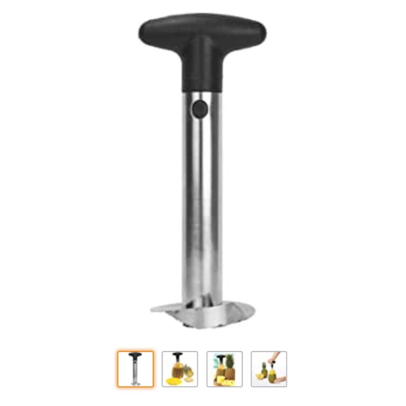 IMUSA 4-in-1 Stainless Steel Pineapple Tool Peels Cores Slices Wedges