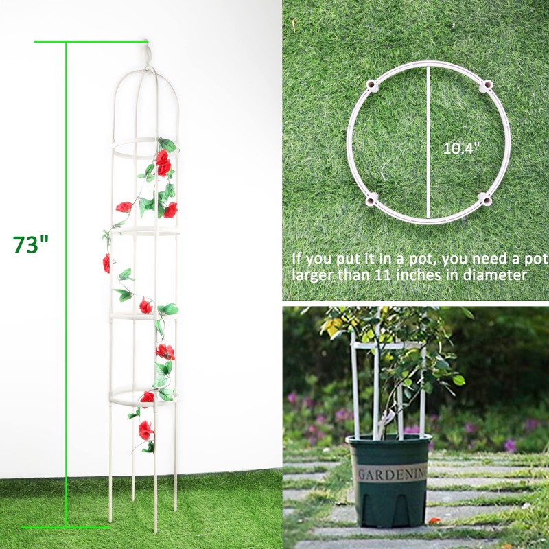 Garden Trellis for Climbing Plants, Rustproof Metal Pipe with Heavy
