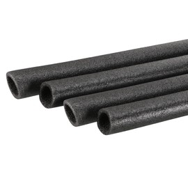 sourcing map Foam Tube Sponge Protective Sleeve Black Seal Sleeve Polyethylene Pipe 25mm(1 Inch) ID for Pipe Insulation, Pack of 4
