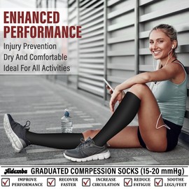 Aidexnba Compression Socks for Women & Men (8 pairs)- Best Support for Medical, Nurses, Running, Hiking,Recovery,cycling