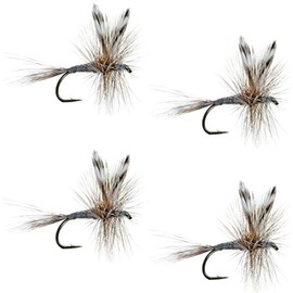 The Fly Fishing Place Adams Classic Trout Dry Fly Fishing Flies - Set of 4 Flies Hook Size 14