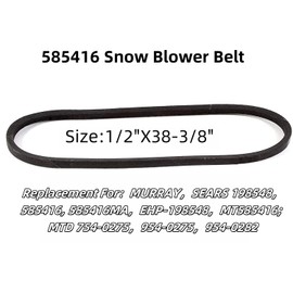 JIEOADOU 585416(1/2"x38") & 579932MA(3/8"x33") Snow Blower Belt Replcaement for Murray MTD Craftsman 585416MA 585416 579932 420673 Snow Blower