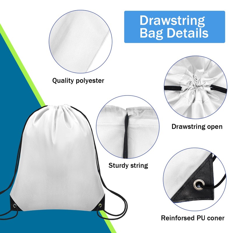 Grneric Drawstring Bags Bulk, Drawstring Backpack Polyester String Bag Cinch