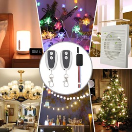 WOODGUILIN 12V 3A Wireless Remote Switch | Remote Light Switch | 328-Foot Wireless Relay | Remote Garage Door Control | Small Desk Lamp