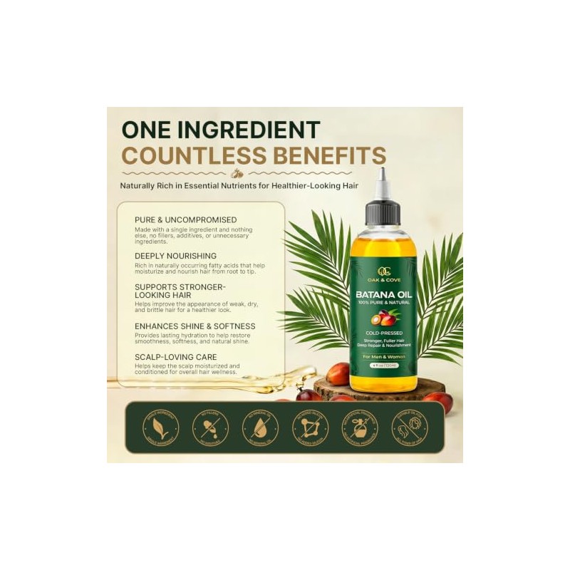 Batana Oil for Hair Growth, Unrefined from Honduras, 120 ML