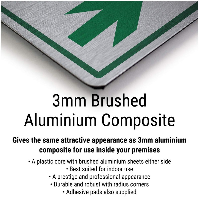 VSafety Fire Exit-Fire Exit Arrow Down Sign - 300mm x