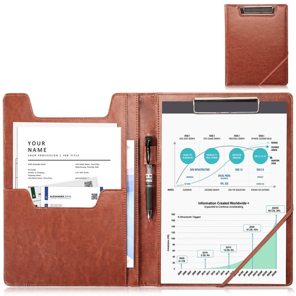 ProCase Clipboard Folder Portfolio, Leather Business Padfolio Organizer Letter Size