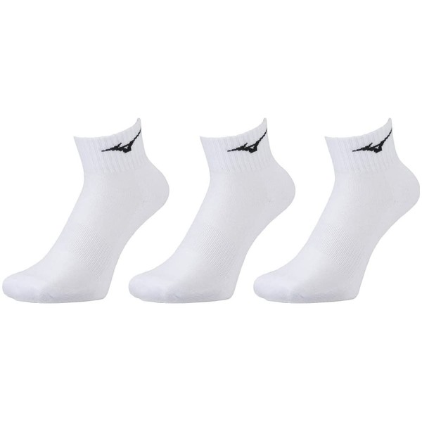 Mizuno Sports Socks, 3 Pairs Set, Short Socks, Ankle Length Socks, multicolor (white / black)