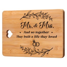 Wedding Gifts, Bamboo Cutting Board, Marriage Gifts, Engagement Gifts, Sweet Gifts for Couple Wife Husband Girlfriends Boyfriends, Marriage Gifts for Mr. and Mrs.