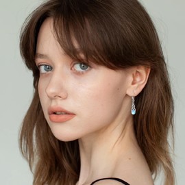 Celtic Earrings 925 Sterling Silver Moonstone Celtic Knot Earrings Hanging Irish Celtic Jewellery Birthday Gifts for Women Girls Mother, Sterling Silver, Not known.