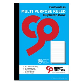 Cherry NCR Multi Purpose Ruled Duplicate Book A4 50 Sets Carbonless