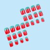 GCSQW Short Square Press on Nails Summer Fake Nails with