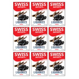 Swiss Imports Sugar Free Bonbons Hard Candy Drops, Licorice, 1.4 oz/40g Box, 9 Pack